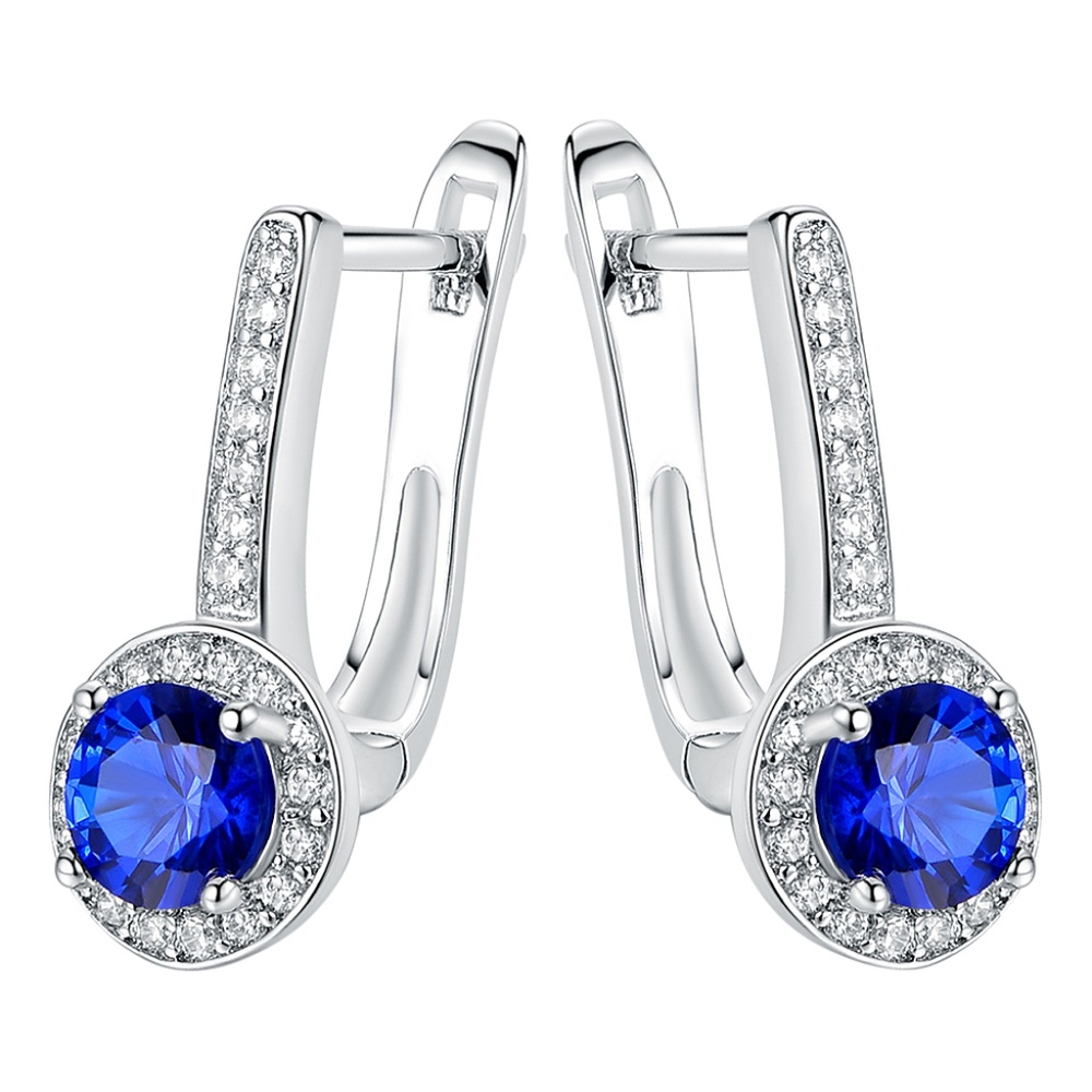 Blue Spinel Earrings With Swarovski® Crystals